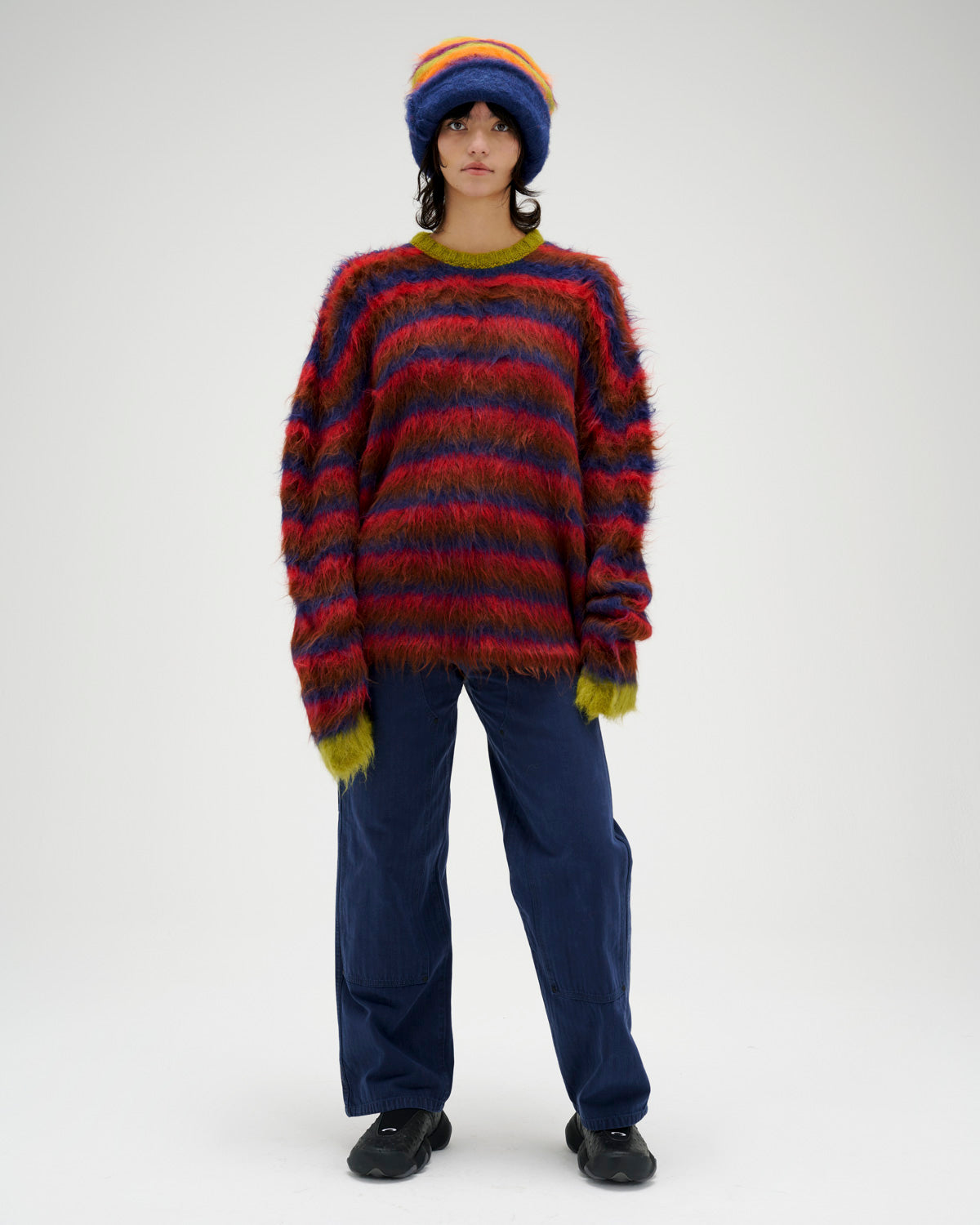Stripe Boxy Knit Sweater - Brown Multi 9