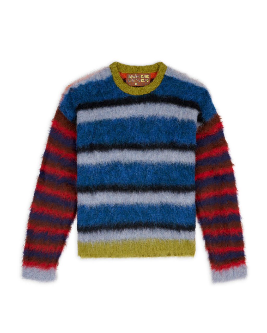 Blurry Lines Alpaca Crewneck Sweater - Multi