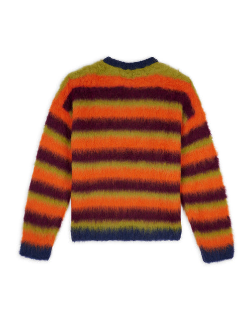 Blurry Lines Alpaca Crewneck Sweater - Orange Multi 2
