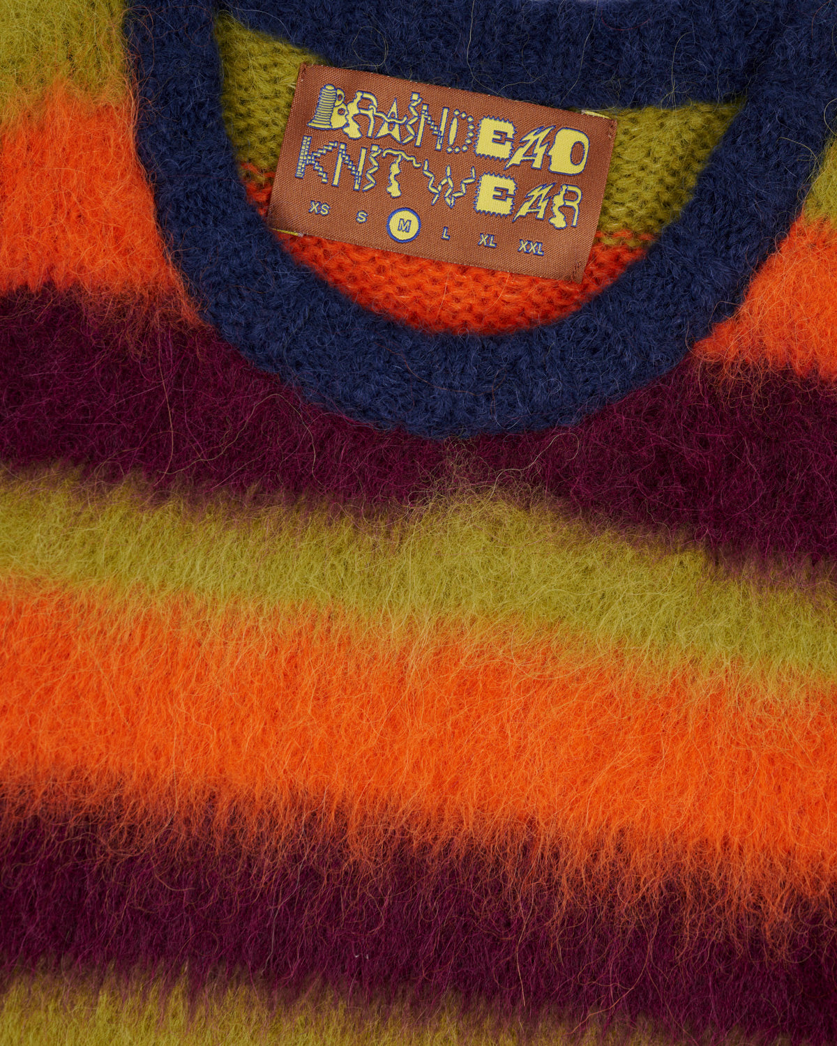 Blurry Lines Alpaca Crewneck Sweater - Orange Multi 3