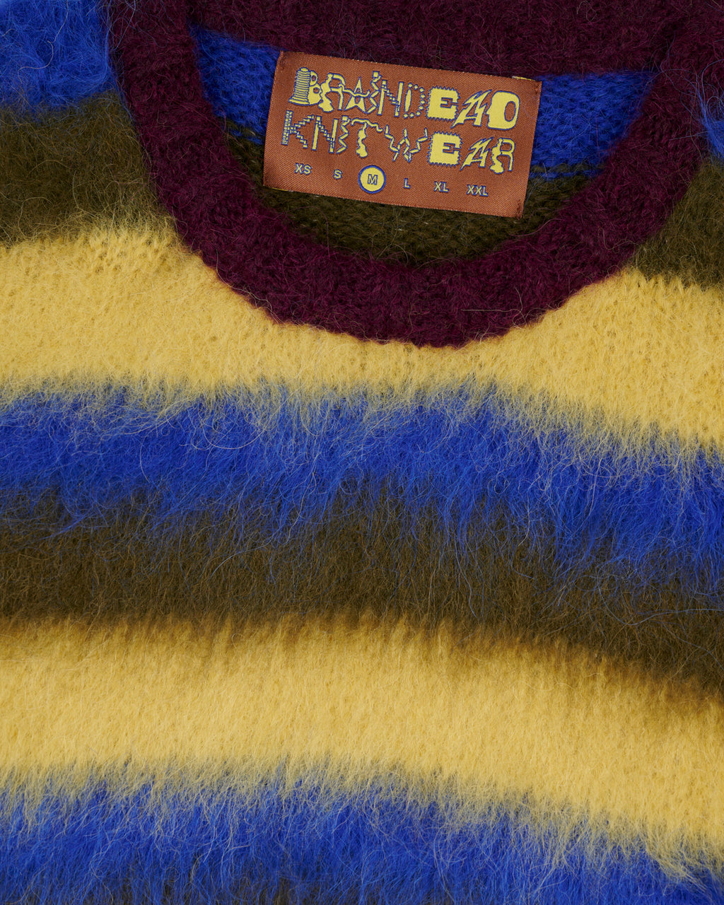 Blurry Lines Alpaca Crewneck Sweater - Yellow Multi 3