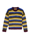 Blurry Lines Alpaca Crewneck Sweater - Yellow Multi