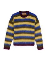 Blurry Lines Alpaca Crewneck Sweater - Yellow Multi 1