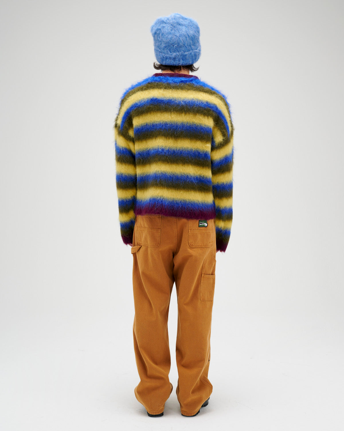 Blurry Lines Alpaca Crewneck Sweater - Yellow Multi 8