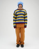 Blurry Lines Alpaca Crewneck Sweater - Yellow Multi 9