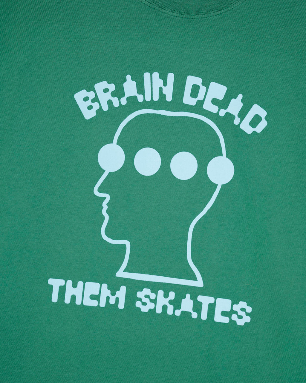 Brain Dead x Them Skates Logo Head Dots T-Shirt - Green 3