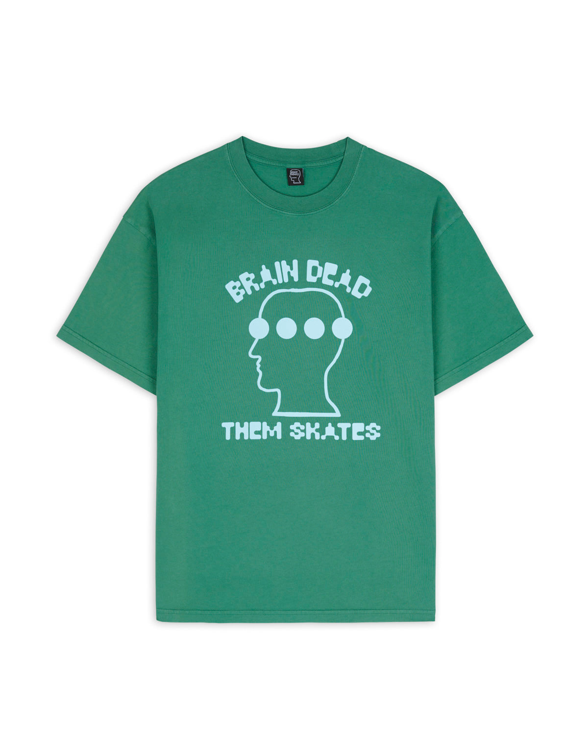 Brain Dead x Them Skates Logo Head Dots T-Shirt - Green