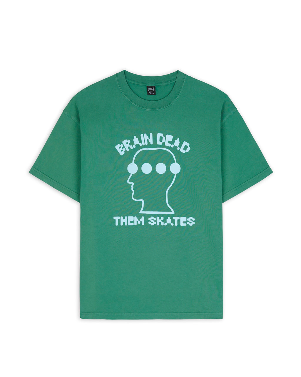 Brain Dead x Them Skates Logo Head Dots T-Shirt - Green 1