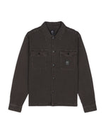 Waffle Button Front Shirt - Charcoal 1