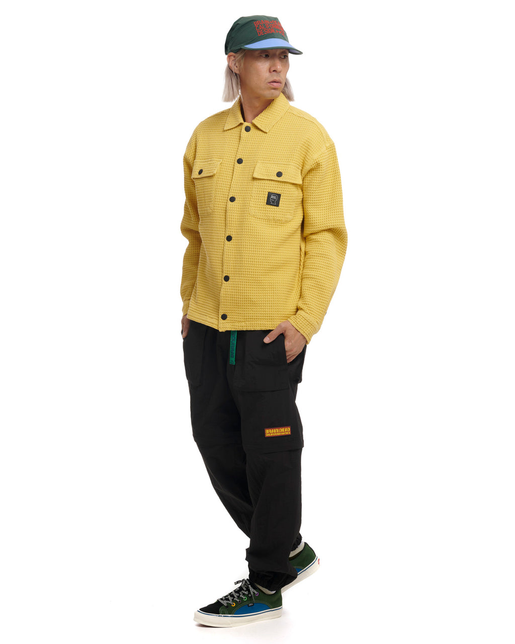 Waffle Snap Front Shirt - Mustard 6