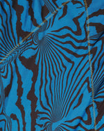 Warped Zebra Slip Dress - Blue 3