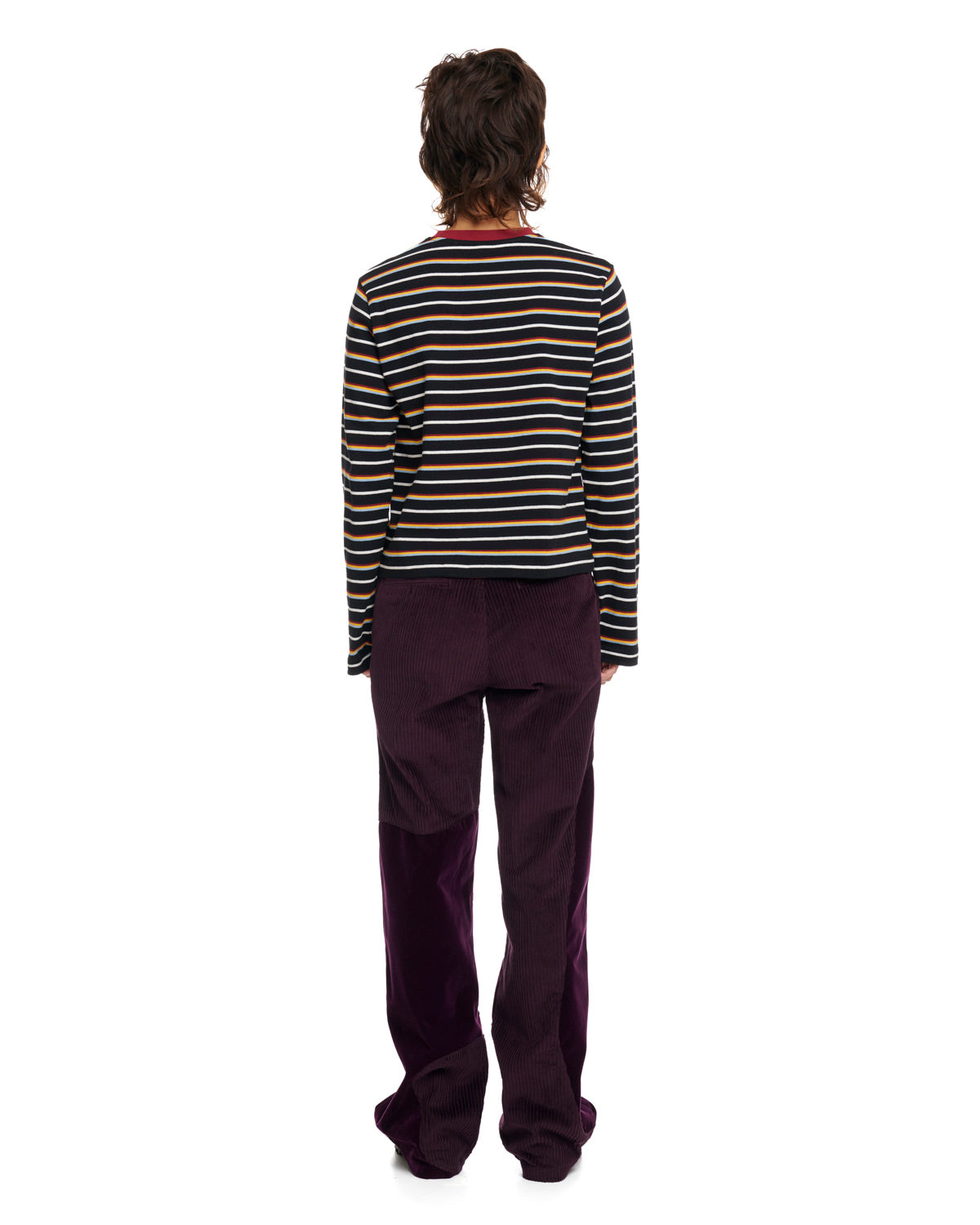 Womens Velvet & Cord Organic Panel Pant - Purple 6