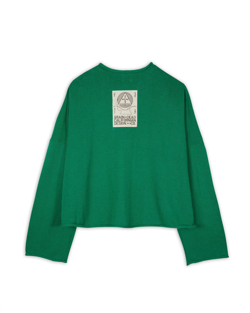 Big Bite Oversized Cropped Boxy Sweater - Green 2