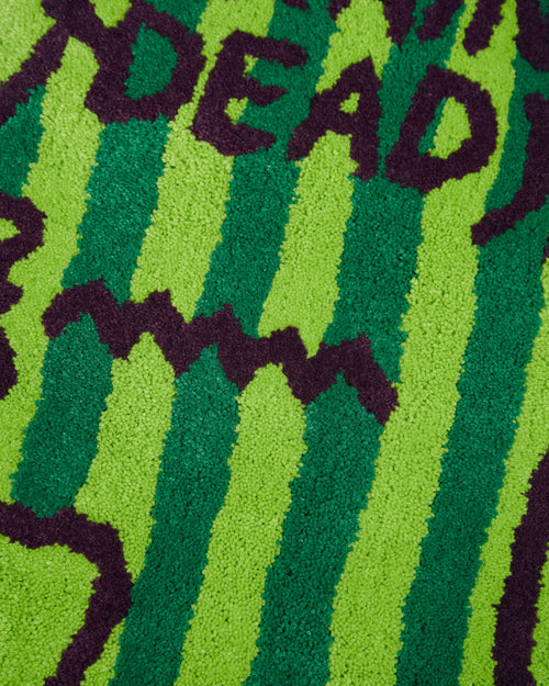 Logo Head Striped Rug - Green 2
