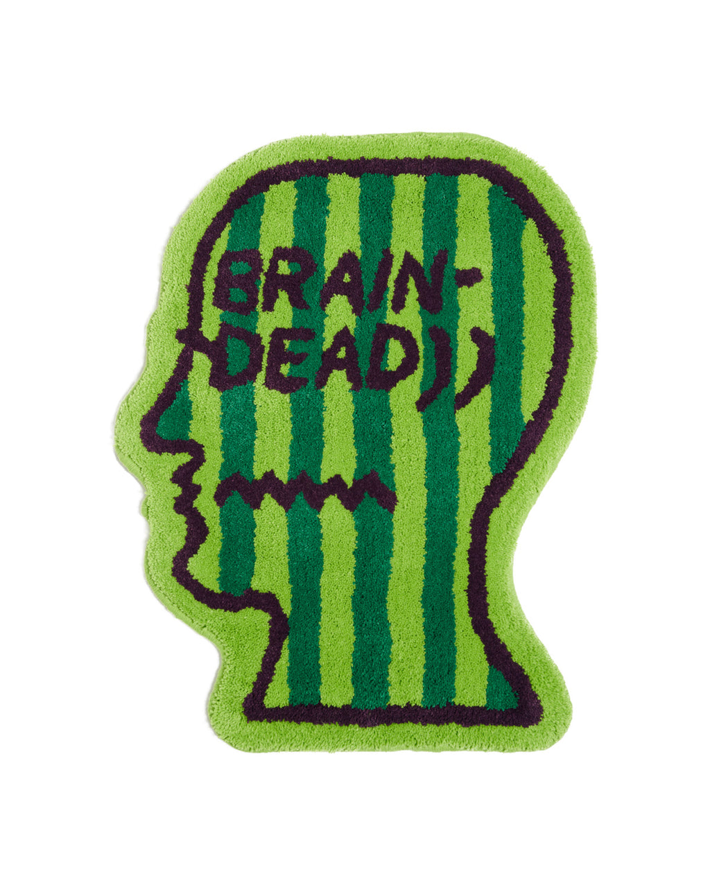 Logo Head Striped Rug - Green