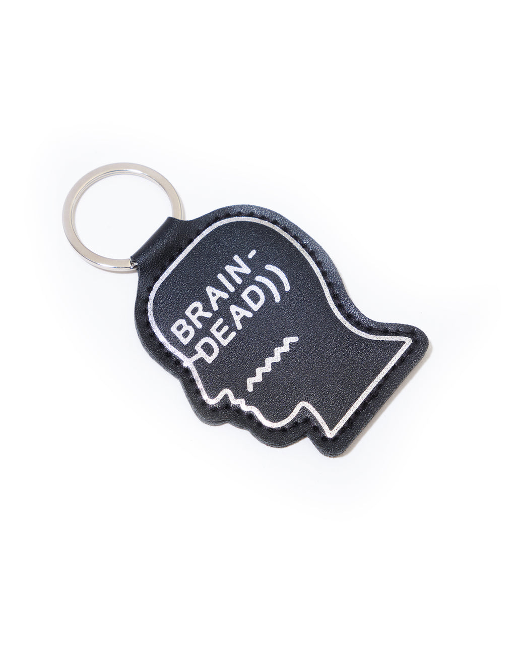 Logo Head Vegan Leather Keychain - Black 3