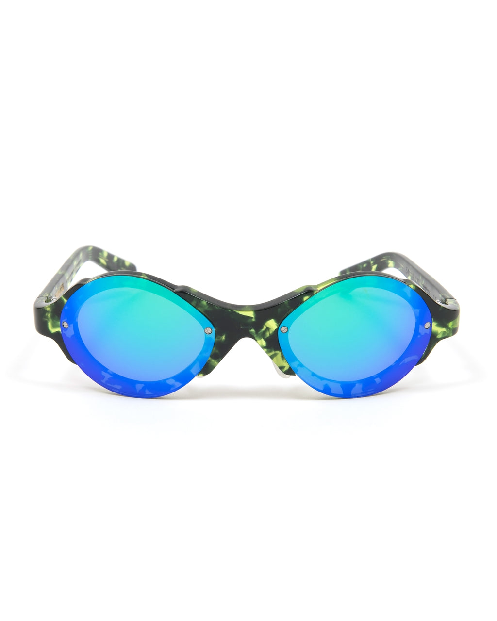 Mutant Post Modern Primitive Eye Protection - Black-Green Tortoise /Blue Reflective