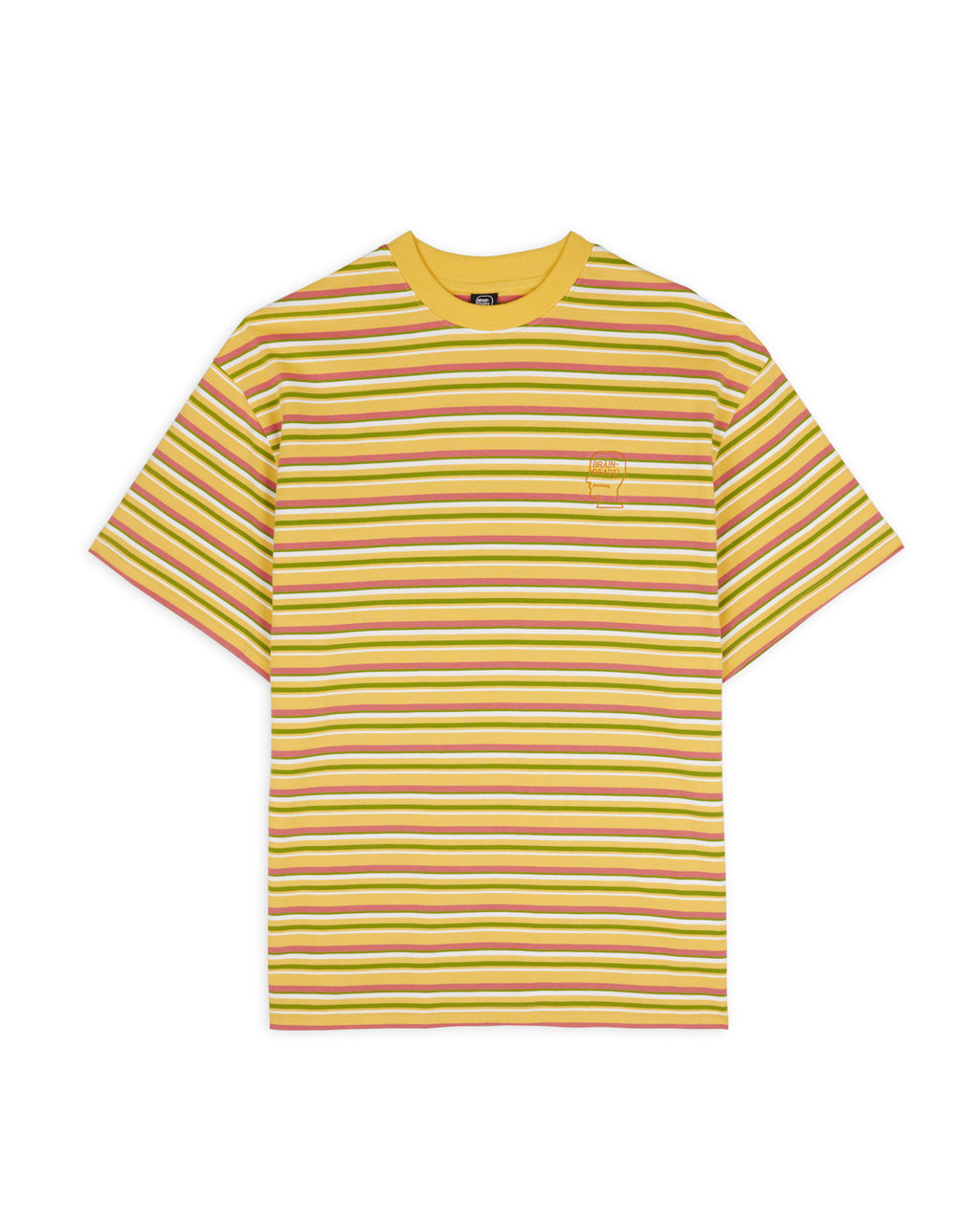 Nineties Blocked Striped T-Shirt - Mustard 1