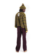 Boxy Knit Stripe Sweater - Green 6