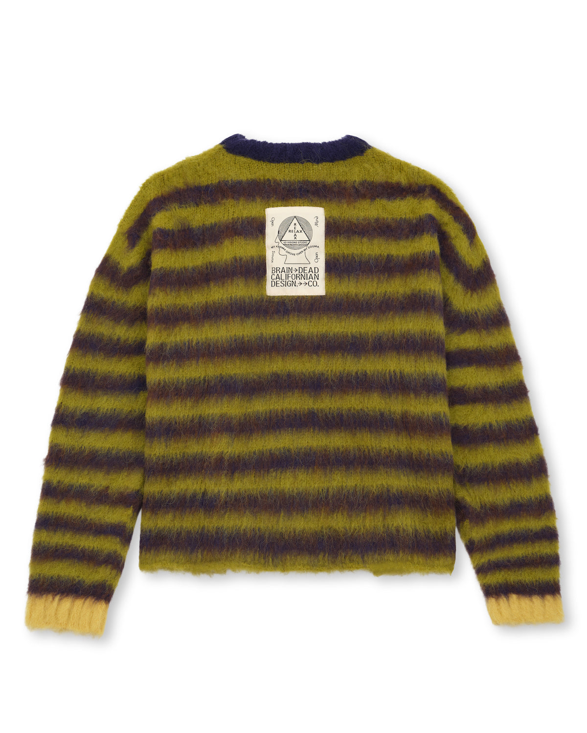 Boxy Knit Stripe Sweater - Green