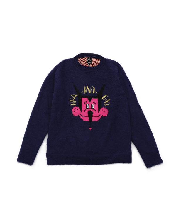 Whiskers Heavy Knit Sweater - Navy