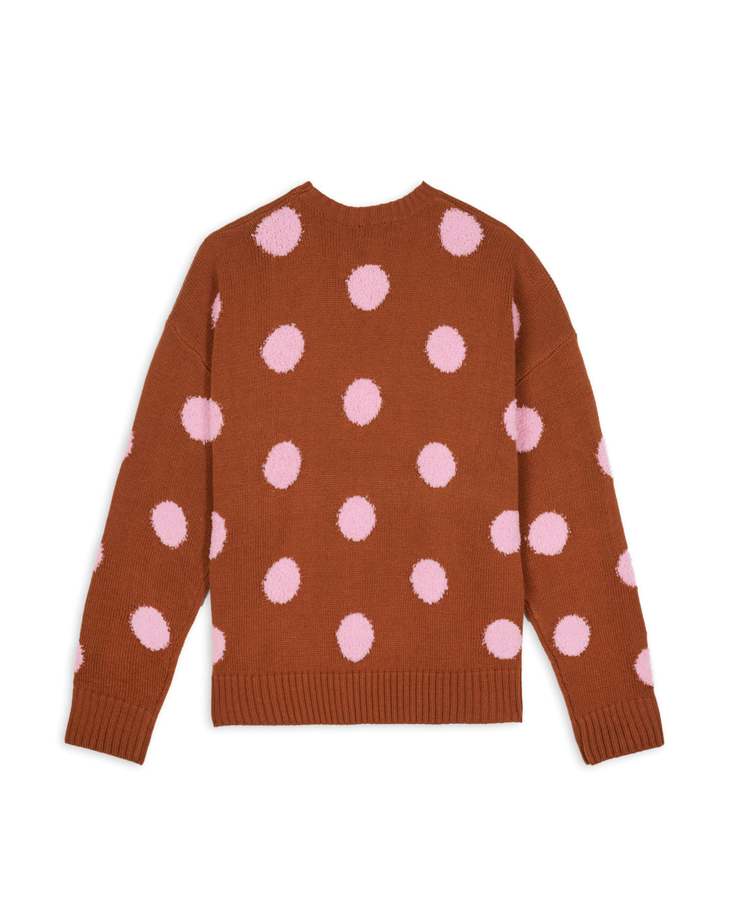 Polka Pile Crewneck Sweater - Light Brown 2