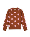 Polka Pile Crewneck Sweater - Light Brown