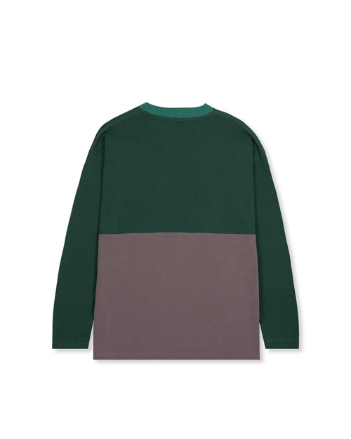 Embroidered Long Sleeve Football Shirt - Forest Green 2