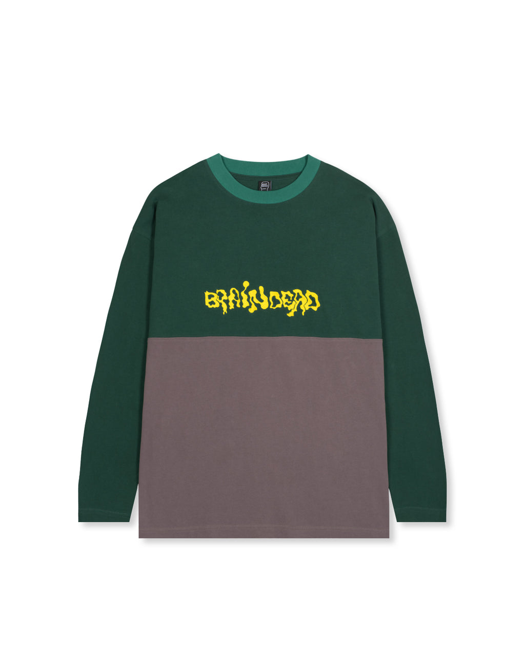 Embroidered Long Sleeve Football Shirt - Forest Green