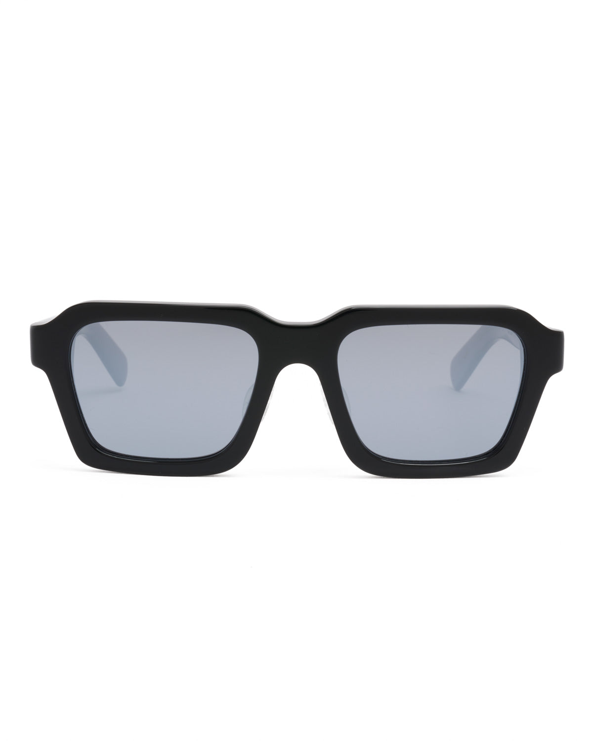 NYLAARN Bio-Black “Lawnmower” Blend Sunglasses - Polarized Gray Gradient +  Black Mirror Lens