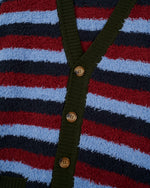 Teddy Fur Striped Cardigan - Blue Multi 3