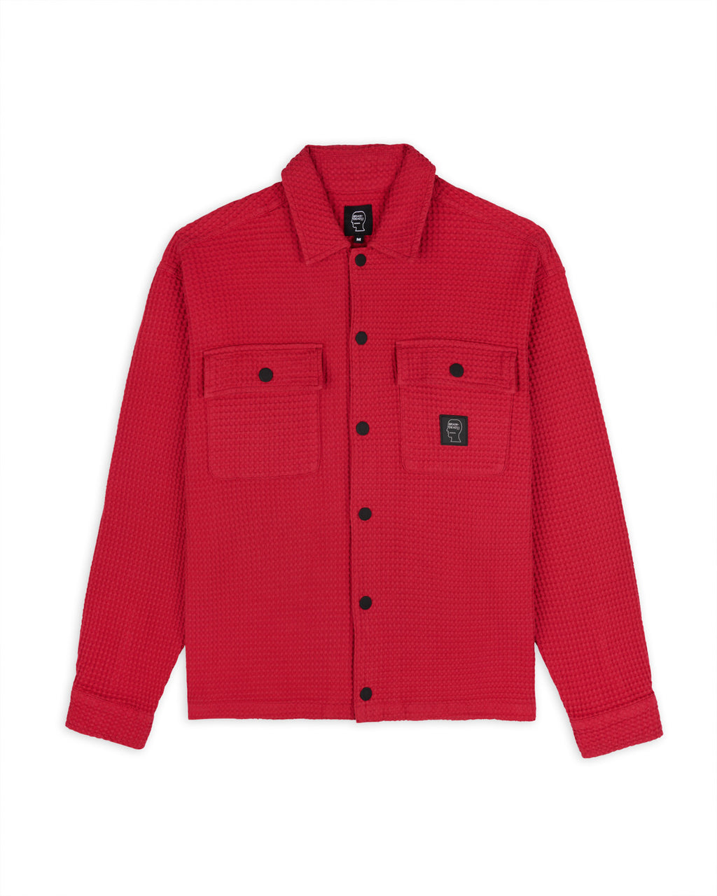 Waffle Snap Front Shirt - Berry
