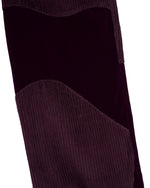 Womens Velvet & Cord Organic Panel Pant - Purple 3