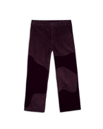 Womens Velvet & Cord Organic Panel Pant - Purple 1