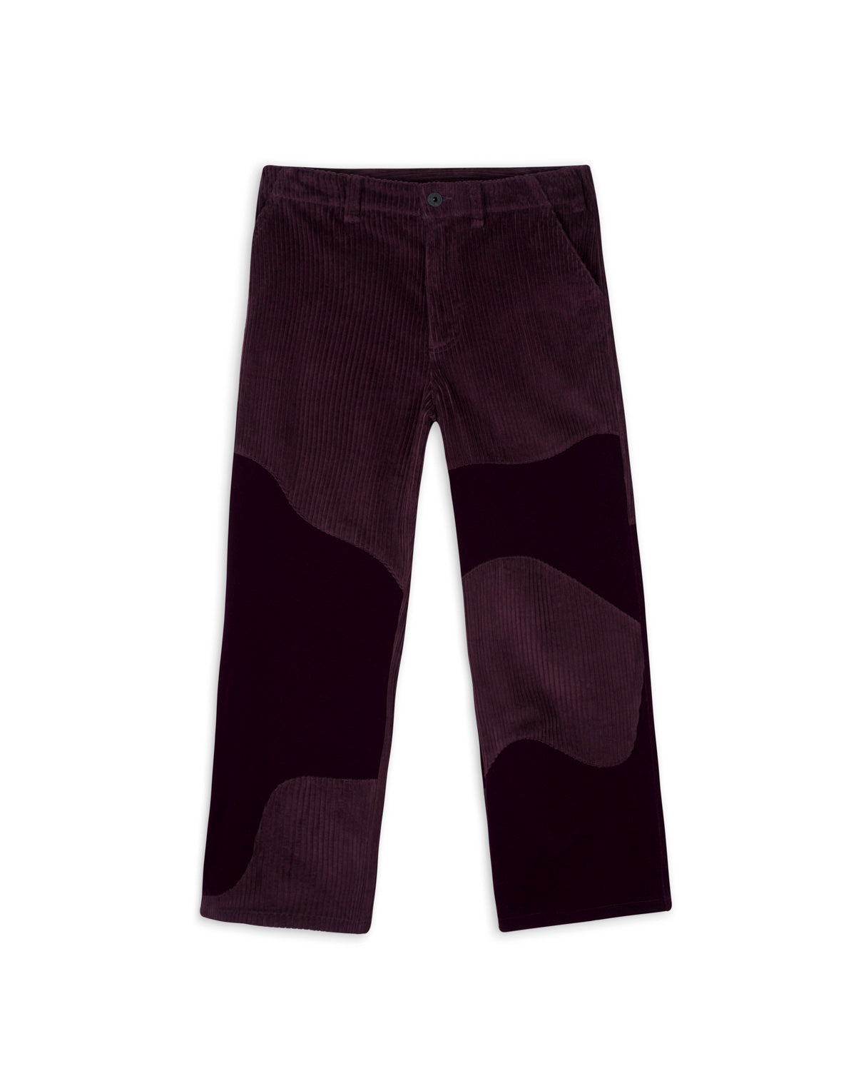 Womens Velvet & Cord Organic Panel Pant - Purple 1
