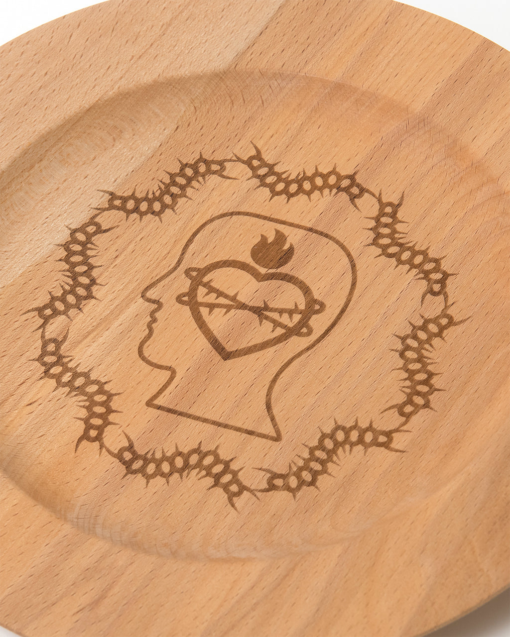 Brain Dead Logo Head Wooden Plate - Wood 3
